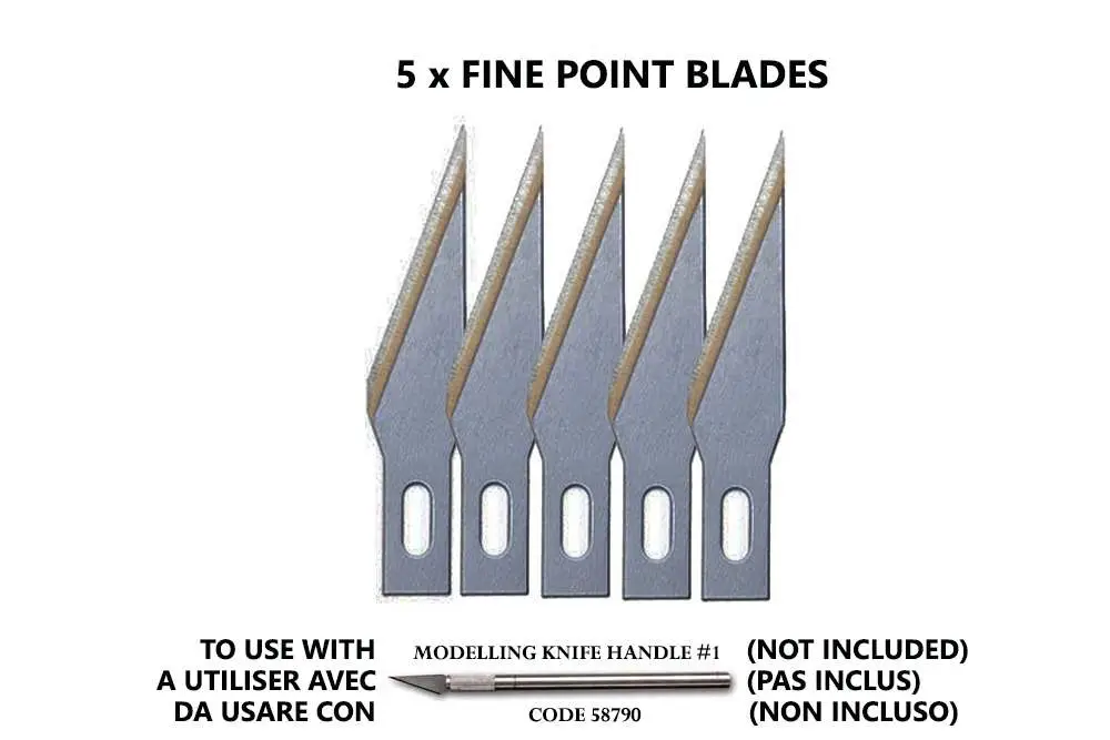 Figurine fine point blades (5) for no.1 handle